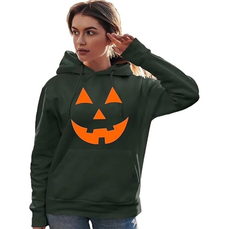 Halloween Pumpkin Face Go All Out Jack O Lantern Hoodie