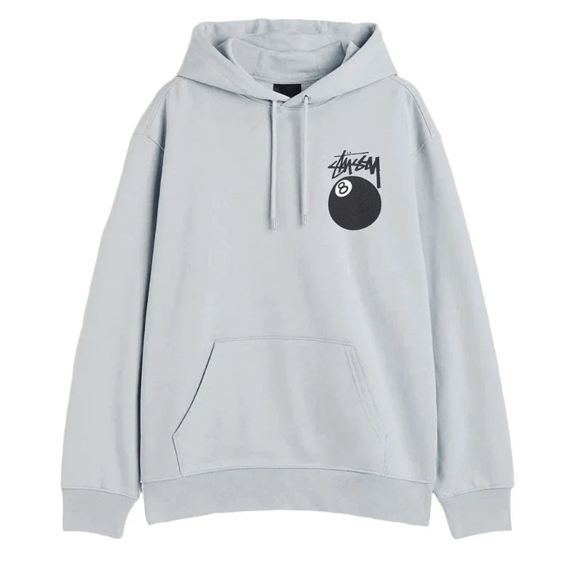 8 Ball Grey Stussy Hoodie