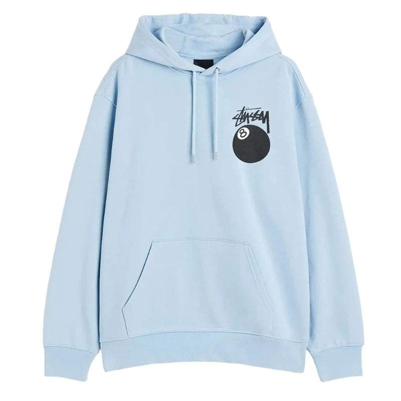 8 Ball Light Blue Stussy Hoodie