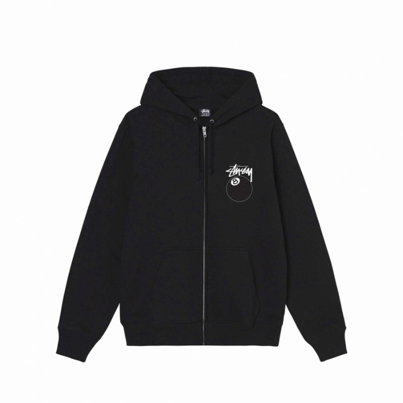 8 Ball Stussy Black Zipper Hoodie