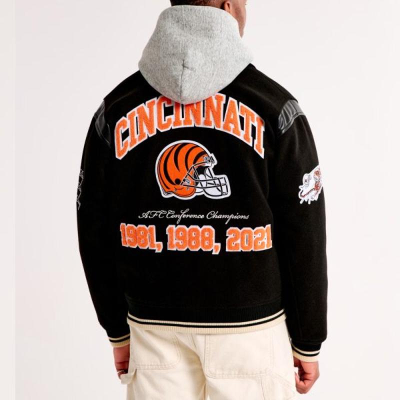 AFC Conference Champions Cincinnati Bengals Black Varsity Jacket