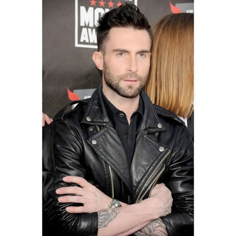 Adam Levine Black Leather Jacket