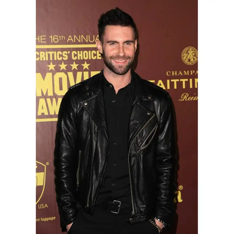 Adam Levine Black Leather Jacket