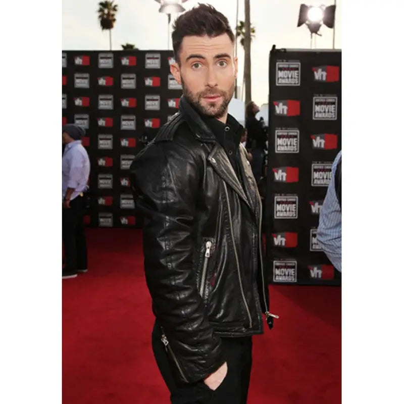 Adam Levine Black Leather Jacket