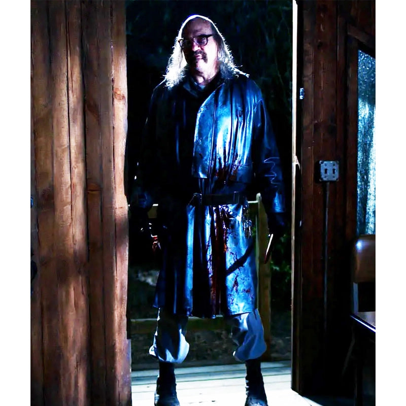 Twisty American Horror Story Black Leather Coat