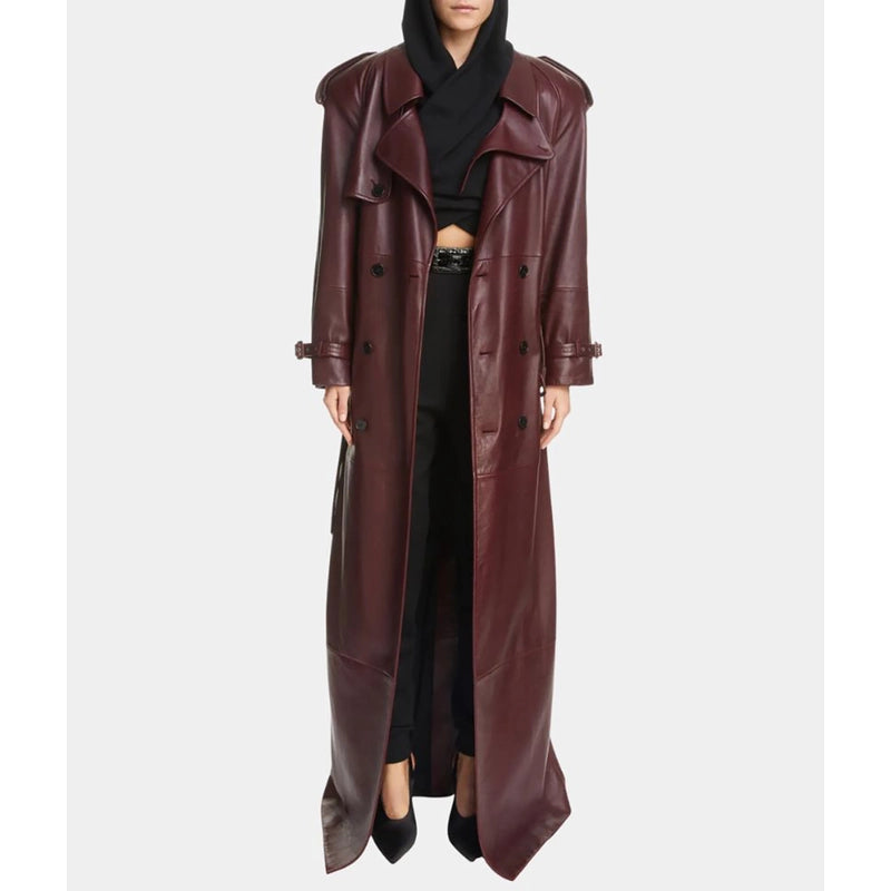 Kim Kardashian American Horror Story Maroon Coat