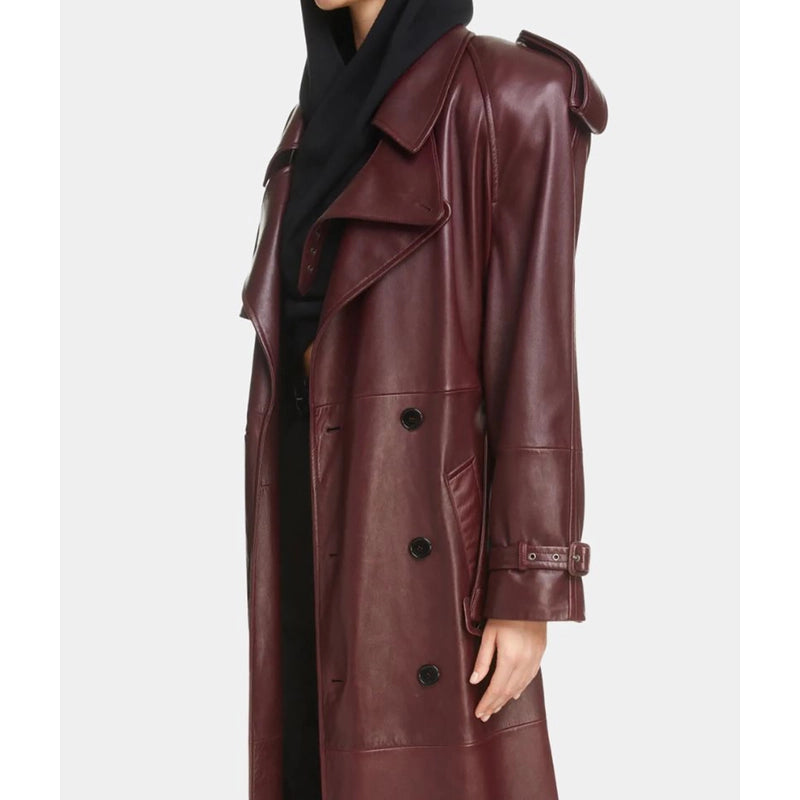 Kim Kardashian American Horror Story Maroon Coat