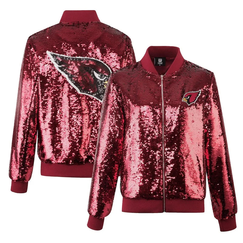 Arizona Cardinals Cuce Cardinal Maroon Sequins Jacket