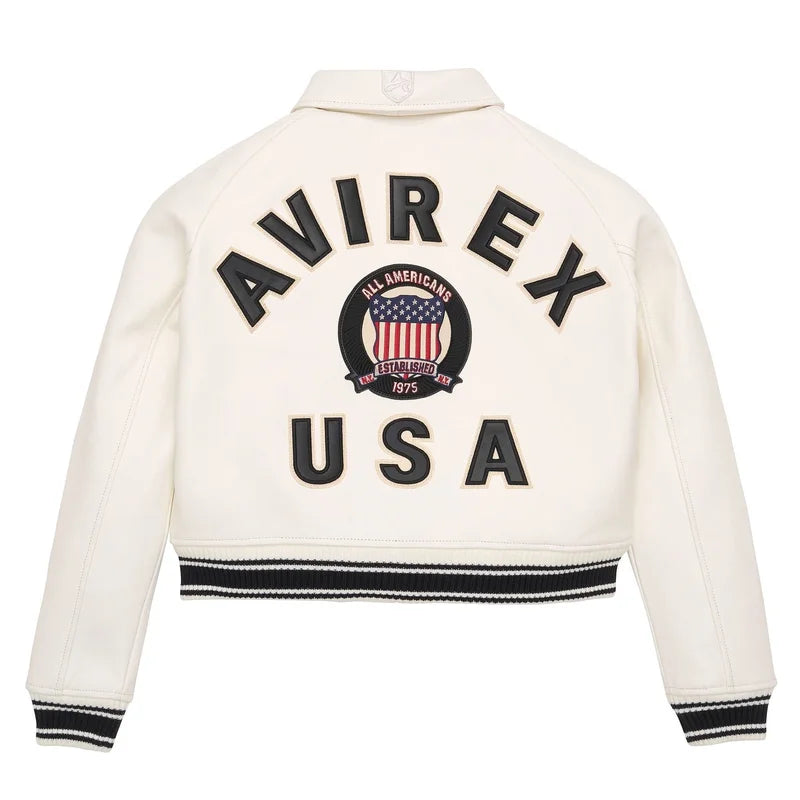 Avirex Cropped Icon Jacket Snow White