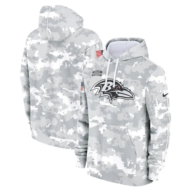 Baltimore Ravens Arctic Camo 2024 Pullover Hoodie