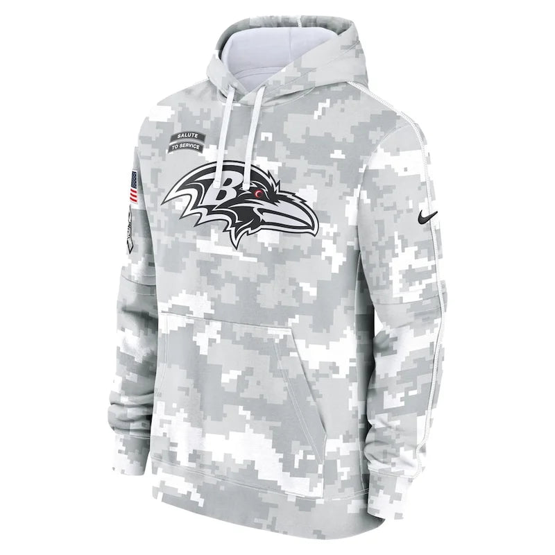 Baltimore Ravens Arctic Camo 2024 Pullover Hoodie