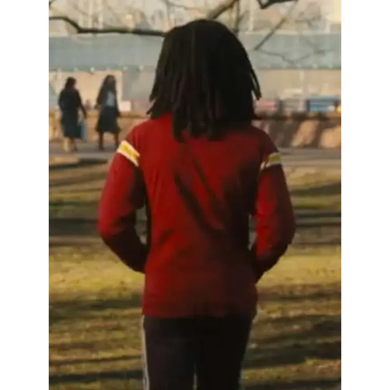 Bob Marley One Love Kingsley Ben-Adir Red Track Bomber Jacket