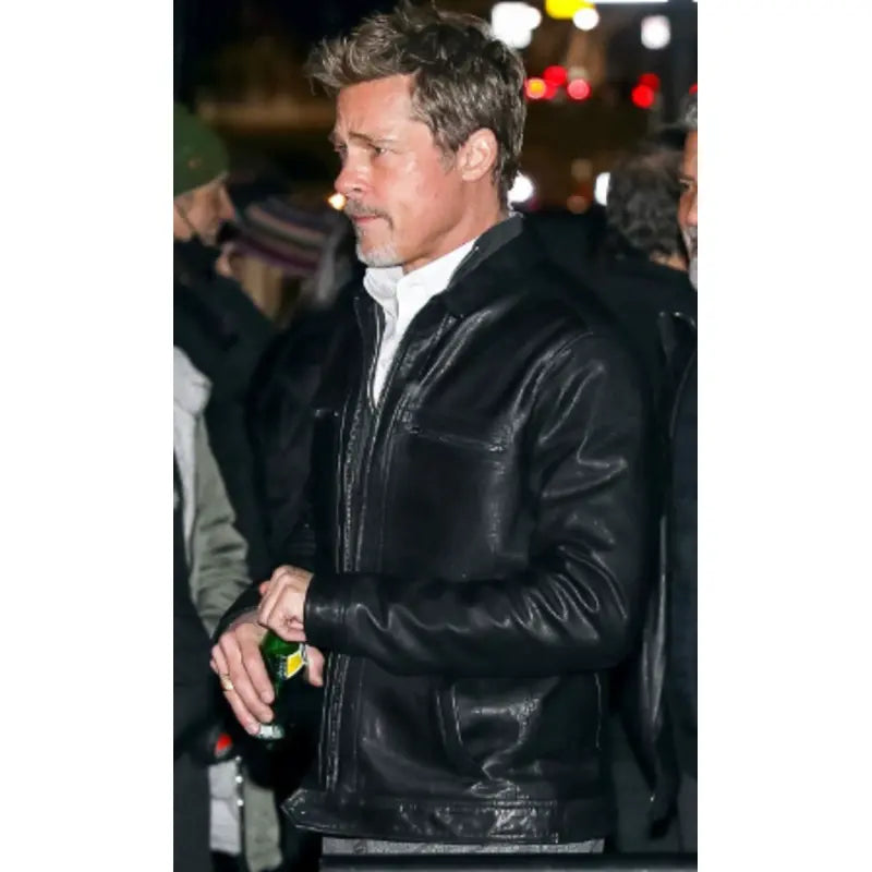 Wolfs 2024 Brad Pitt Black Leather