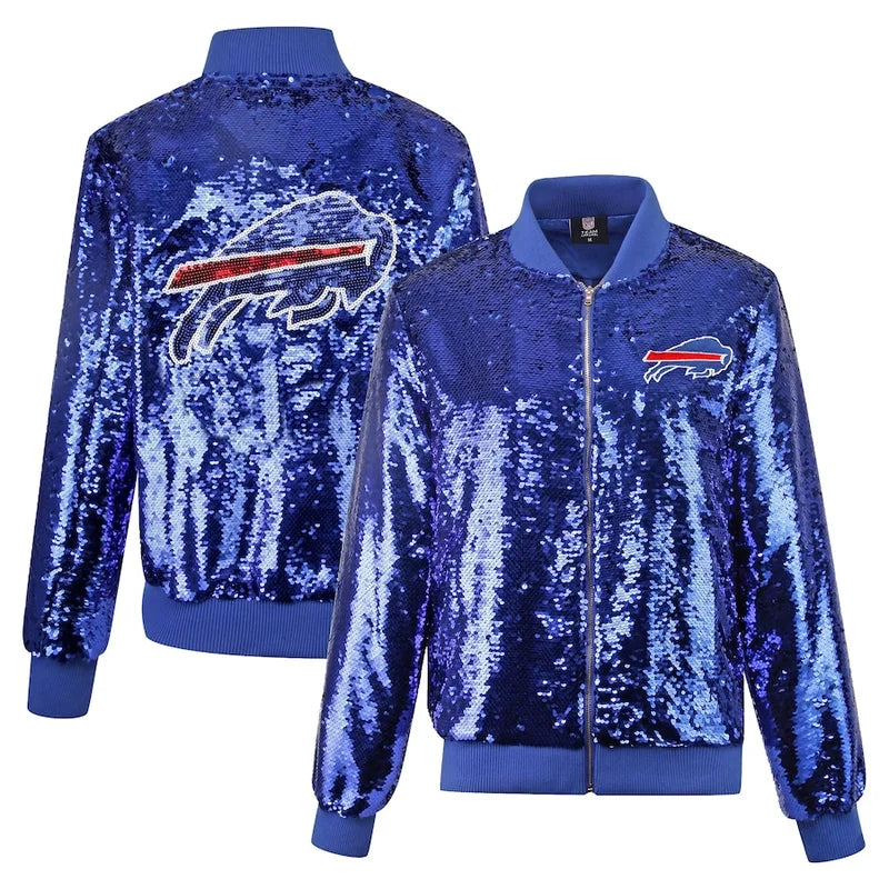 Buffalo Bills Full-Zip Blue Sequin Jacket