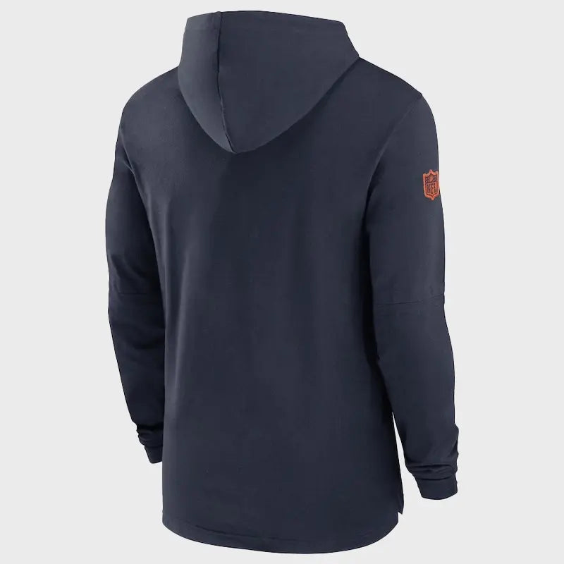 Chicago Bears Sideline Navy Fleece Hoodie