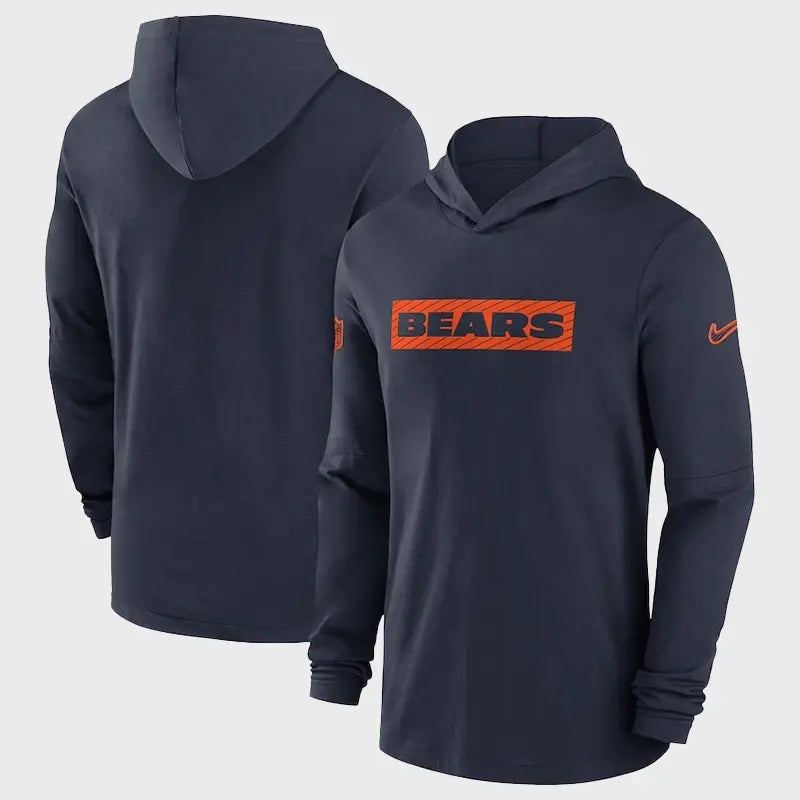 Chicago Bears Sideline Navy Fleece Hoodie