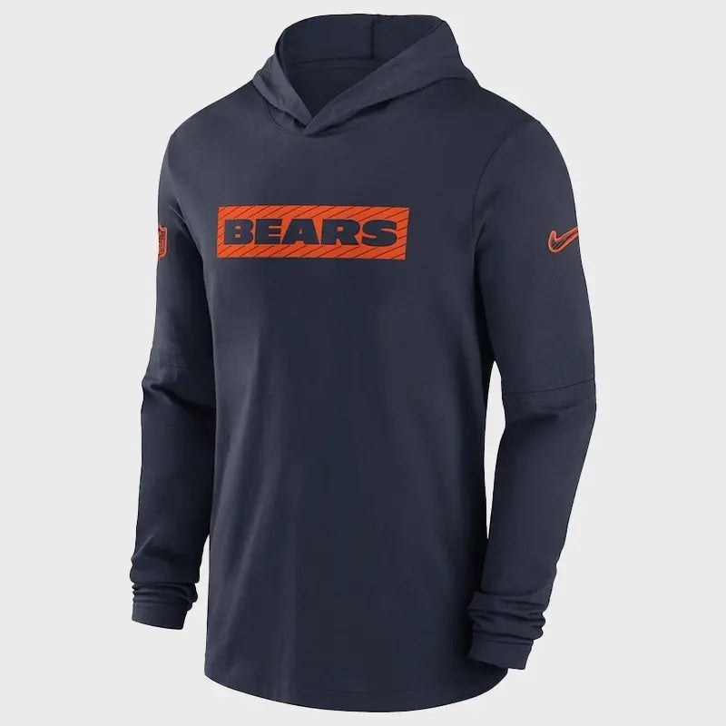 Chicago Bears Sideline Navy Fleece Hoodie