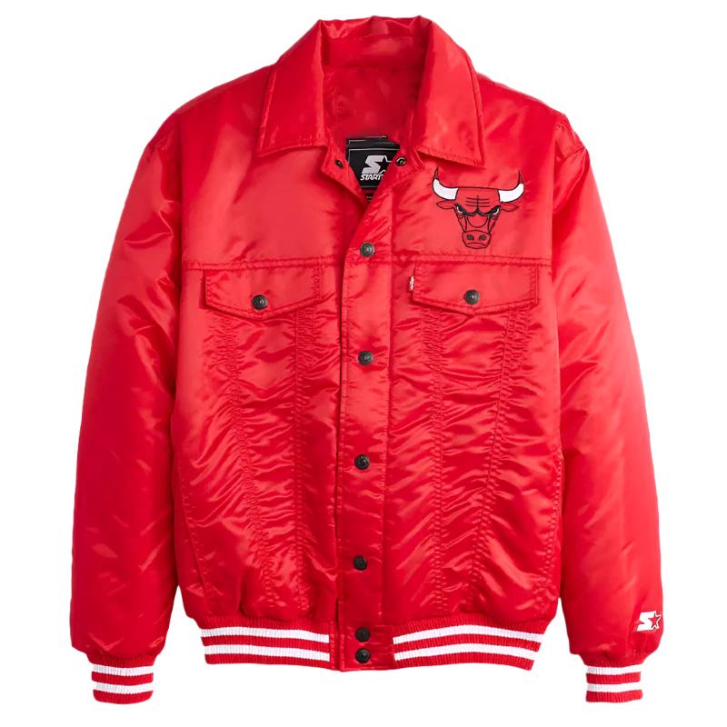 Chicago Bulls Baseball Team Red Satin Jacket