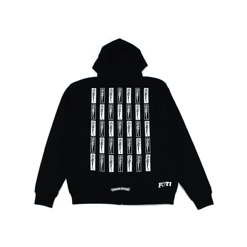 Foti Jarvis Block Zip Chrome Hearts Black Hoodie