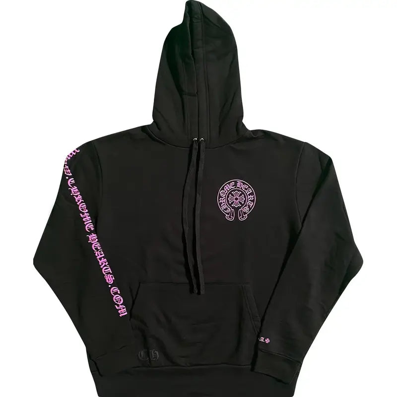 Chrome Hearts Exclusive Horseshoe Black Pink Hoodie