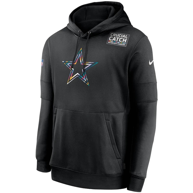 Dallas Cowboys Black Crucial Catch Sideline Performance Hoodie