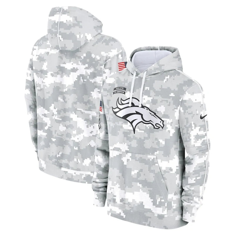 Denver Broncos Arctic Camo 2024 Pullover Hoodie