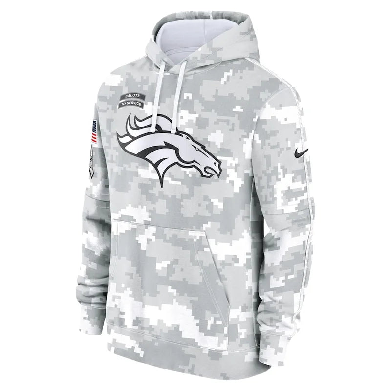 Denver Broncos Arctic Camo 2024 Pullover Hoodie