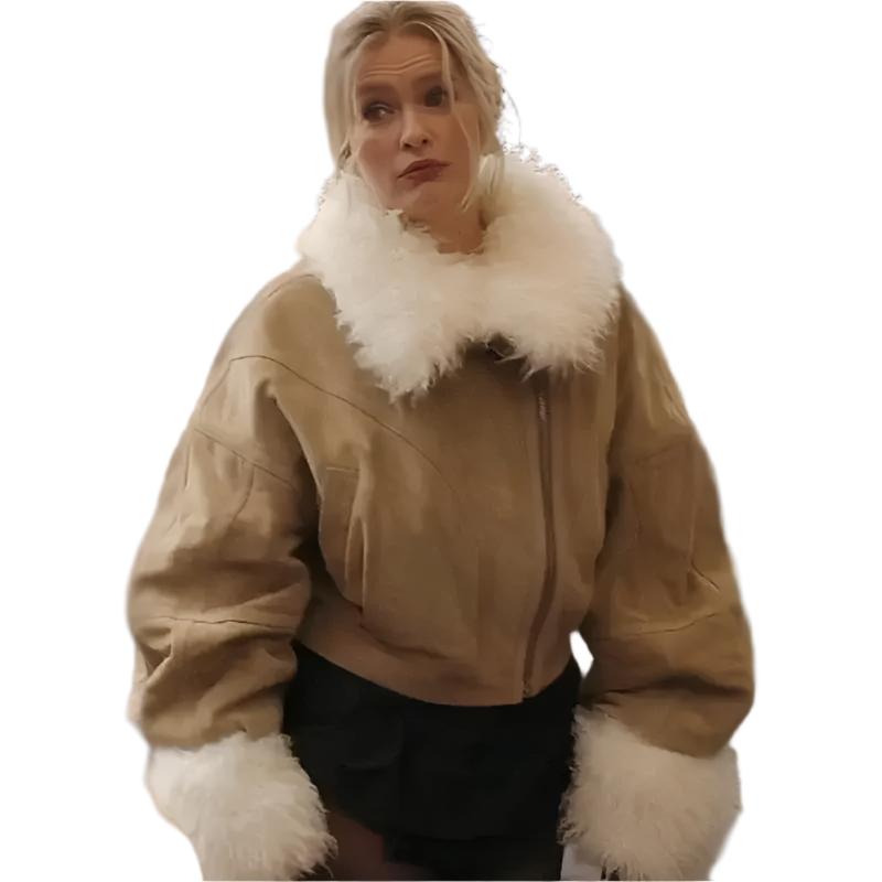 Emily in Paris Camille Brown Shearling Jacket