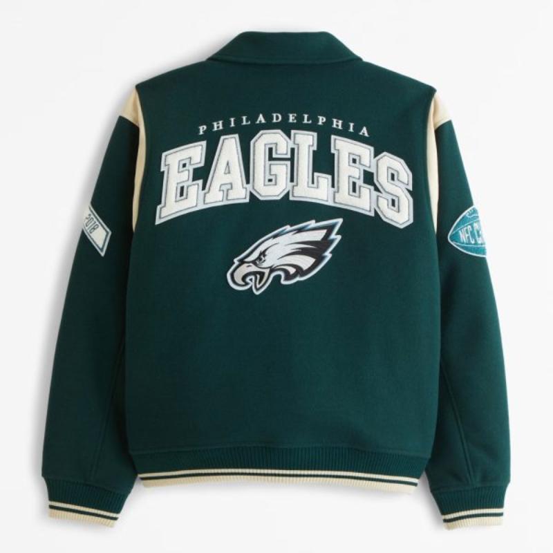  Fly Eagles Fly Philadelphia Eagles Wool Varsity Jacket