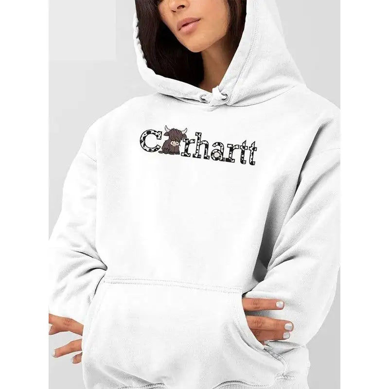 Highland Cow Carhartt Pullover Hoodie