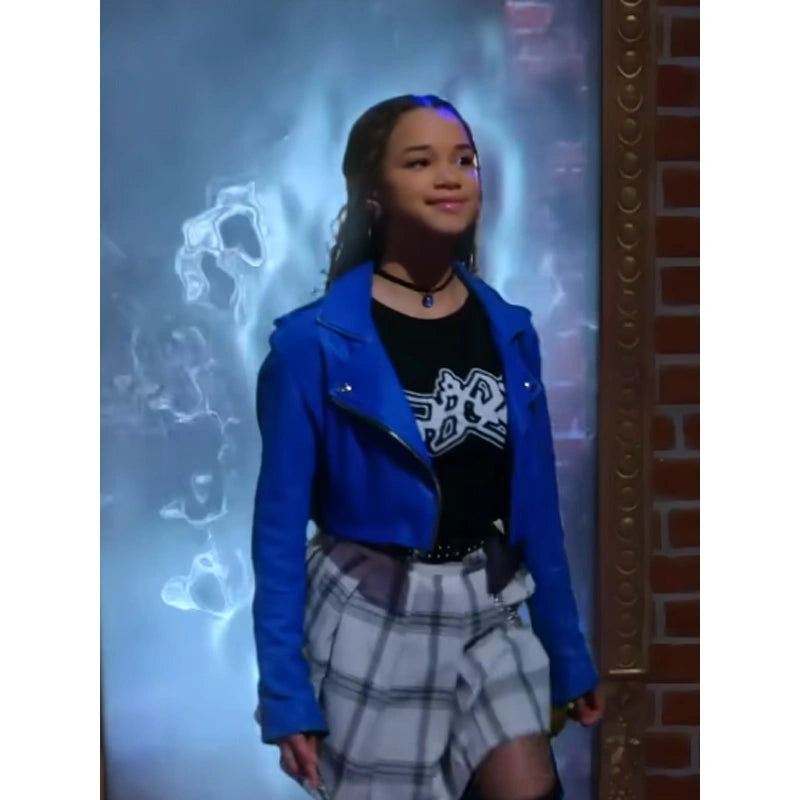 Janice-LeAnn-Brown-Wizards-Beyond-Waverly-Place-Tv-Series-Billie-Blue-Crop-Leather-Jacket