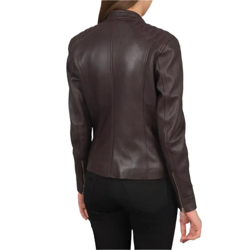 Kelsee Leather Biker Jacket For Women