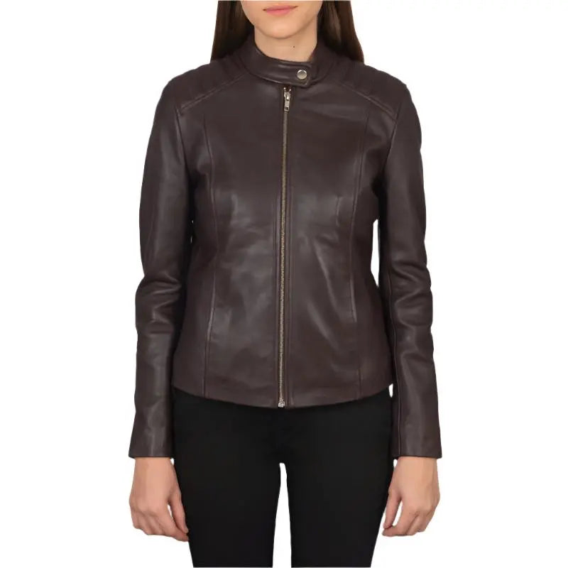 Kelsee Leather Biker Jacket For Women