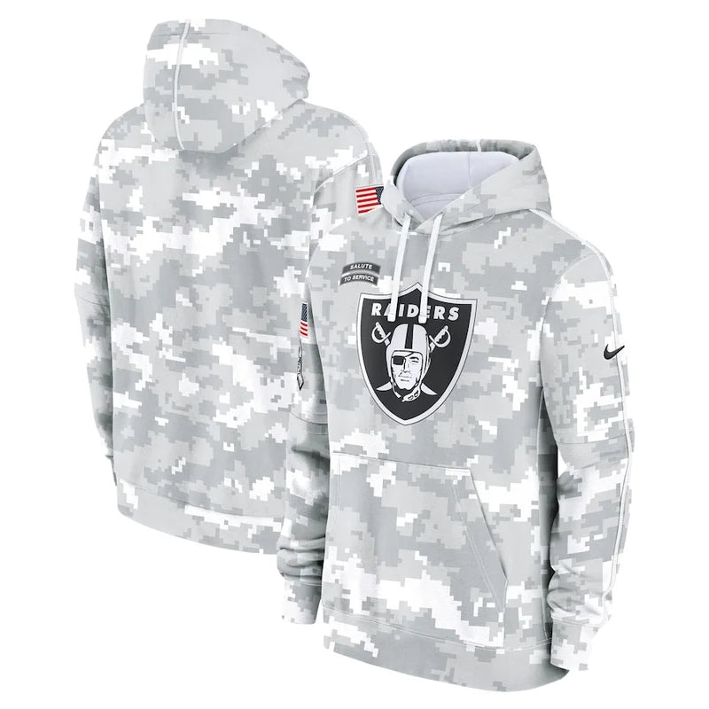 Las Vegas Raiders Arctic Camo 2024 Pullover Hoodie