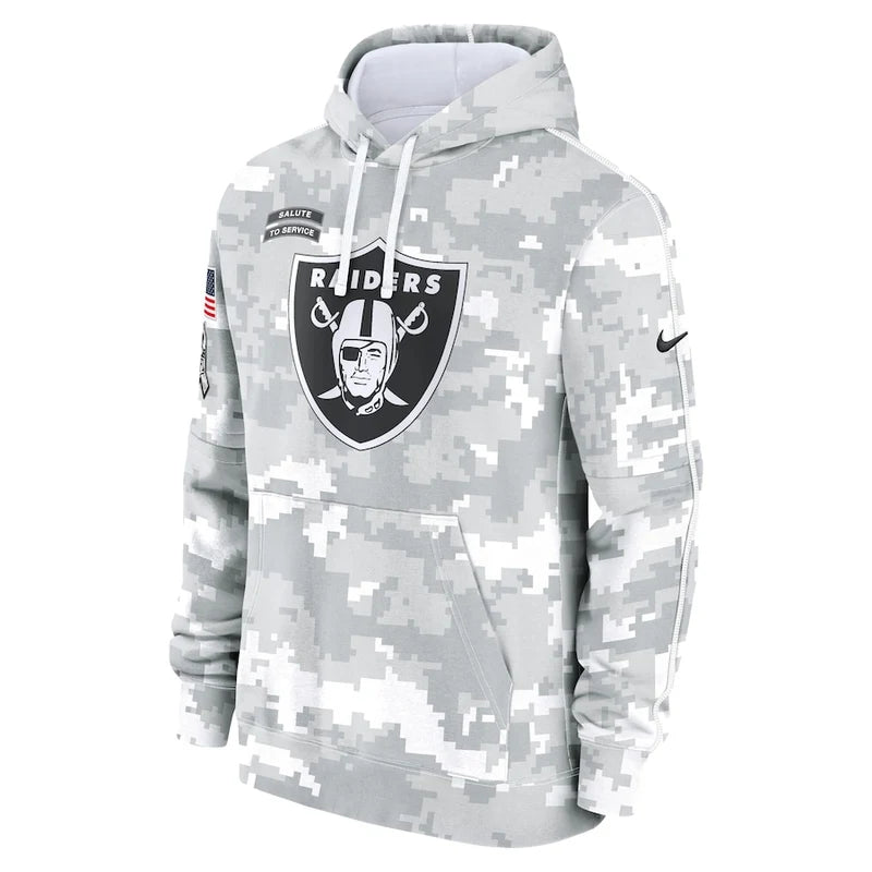 Las Vegas Raiders Arctic Camo 2024 Pullover Hoodie