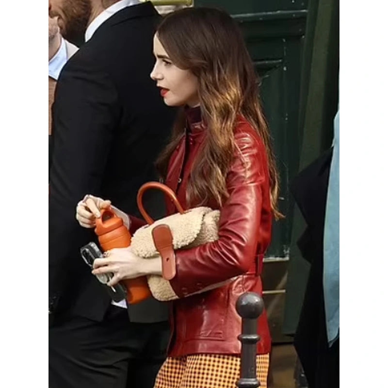 Emily In Paris Emily Cooper Red Leather Jacket