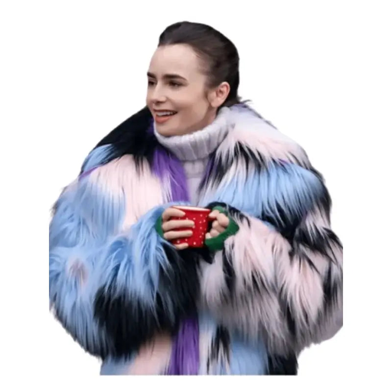 Lily Collins Emily In Paris S04 Fur Jacket