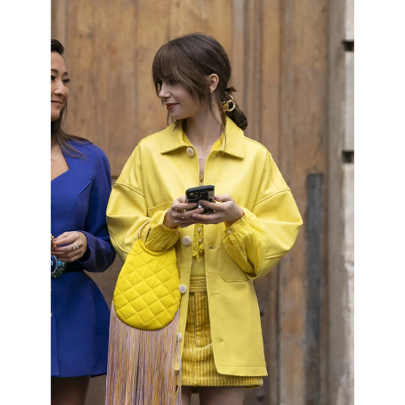 Lily Collins Emily In Paris S4 Yellow Jacket