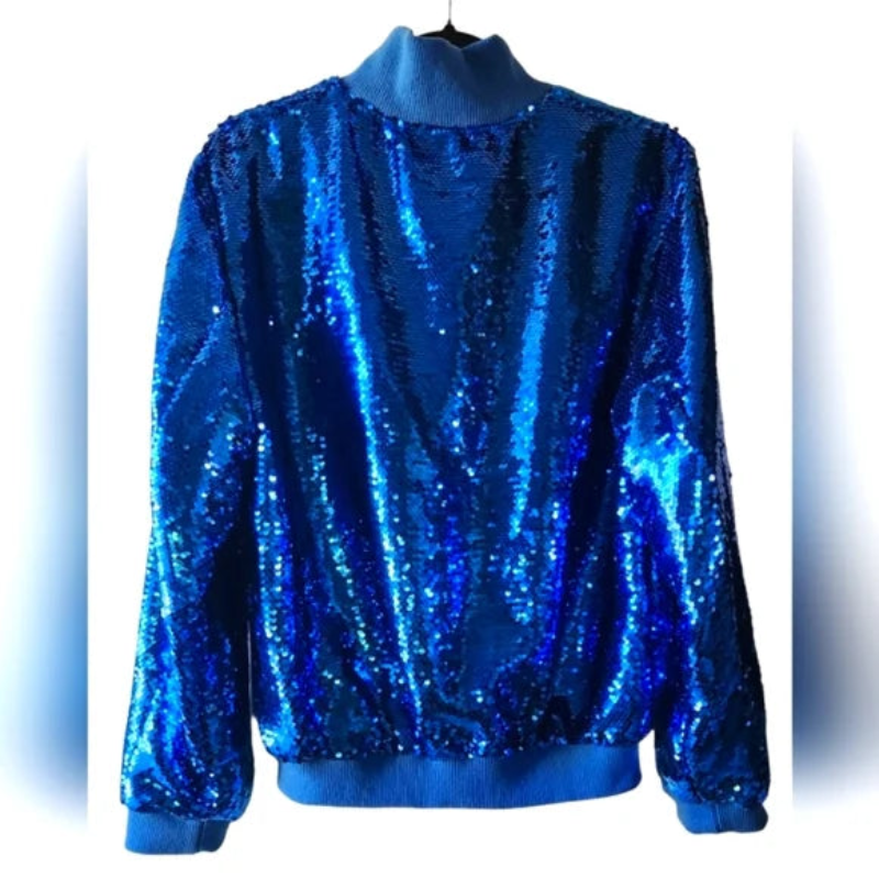 Los Angeles Chargers Cuce Powder Zip-Up Sequins Jacket