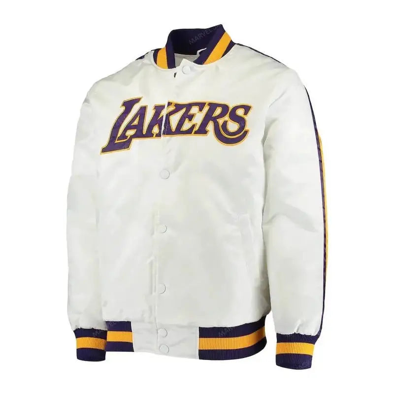 Los Angeles Lakers Varsity White Satin Jacket