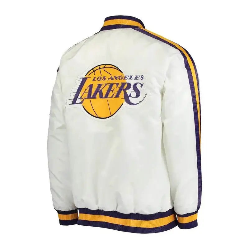 Los Angeles Lakers Varsity White Satin Jacket