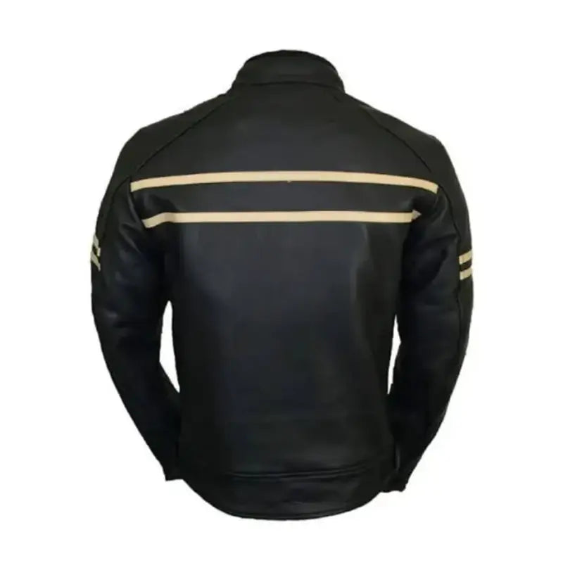 Retro Men's Leather Black Biker Jacket