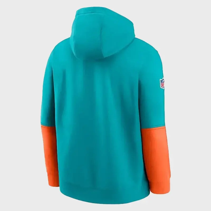 Miami Dolphins 2024 Sideline Club Blue And Red Hoodie