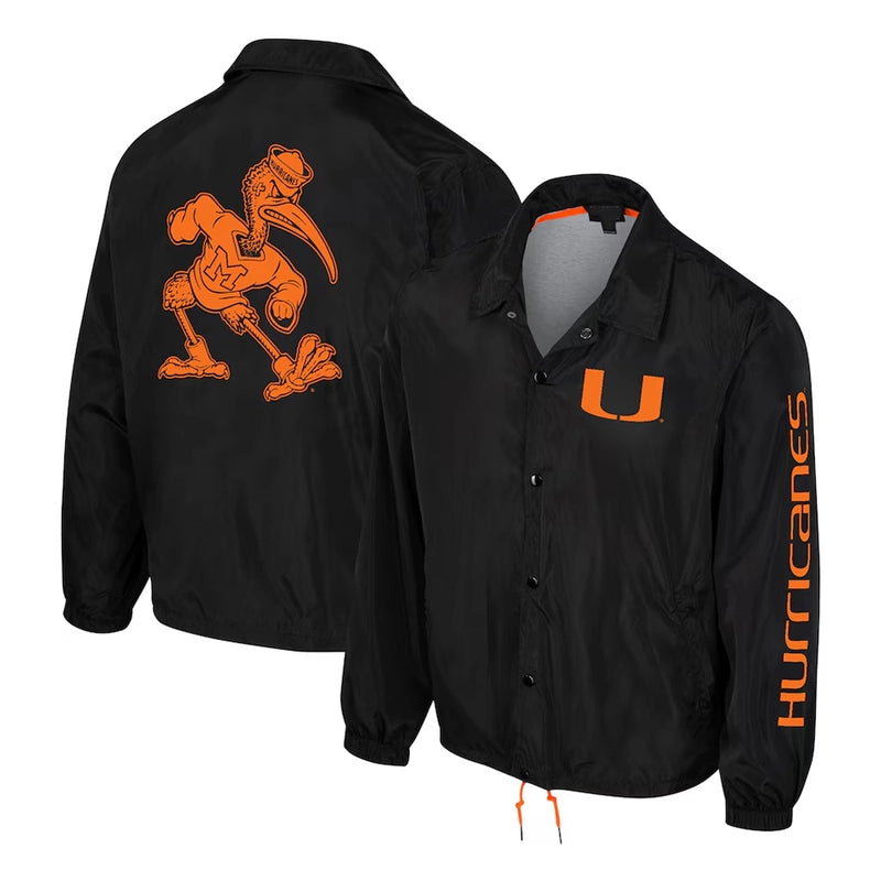 Miami Hurricanes Full-Snap Coaches Jacket