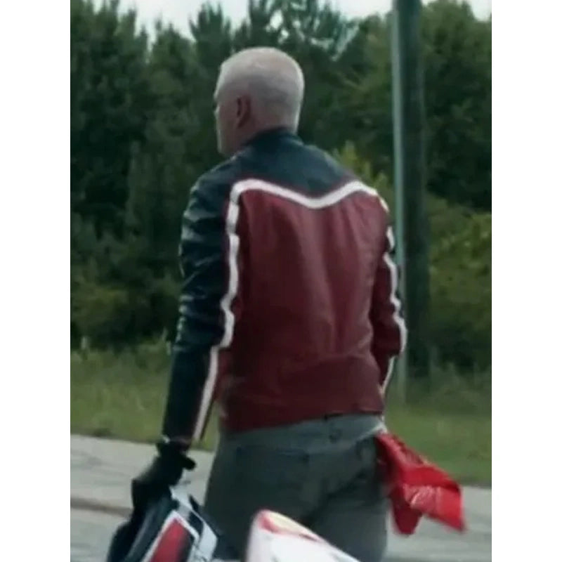 One Fast Move 2024 Eric Dane Racer Multicolor Leather Jacket