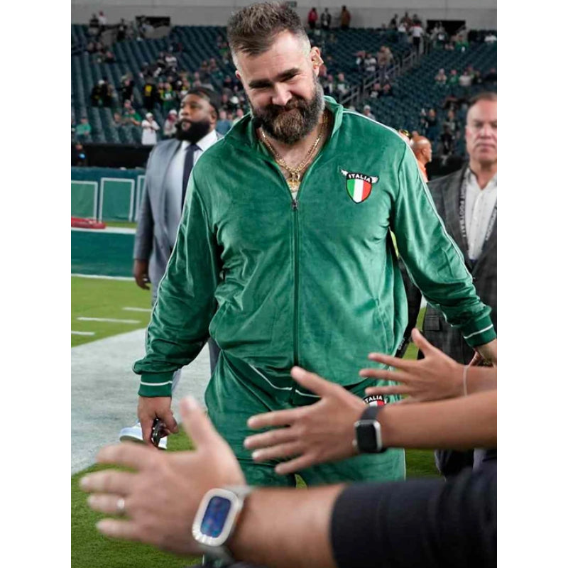 Monday Night Countdown Jason Kelce Italia Green Tracksuit