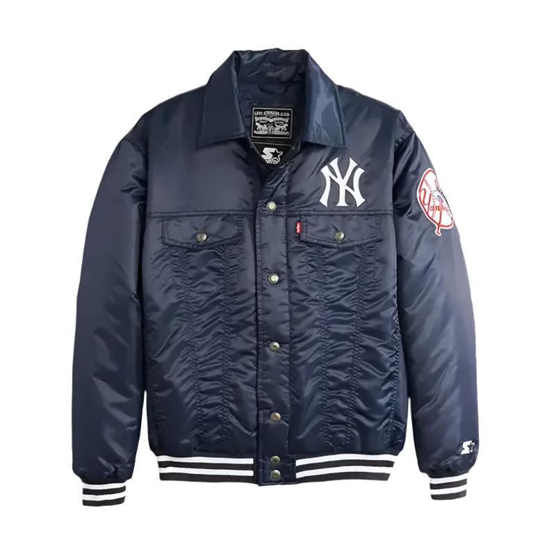 NY Yankees Navy Blue Satin Jacket