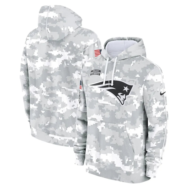 New England Patriots Arctic Camo 2024 Pullover Hoodie