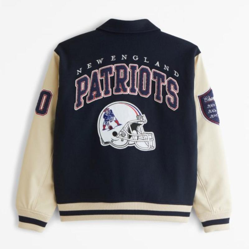 New England Patriots Wool & Leather Varsity Jacket