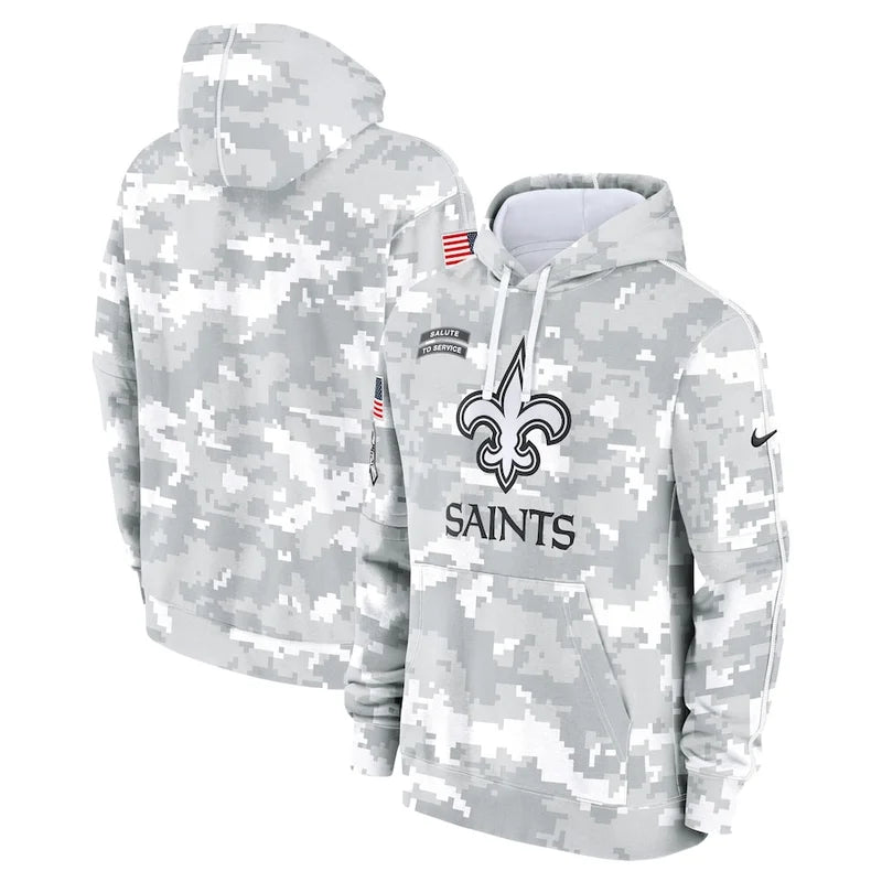 New Orleans Saints Arctic Camo 2024 Pullover Hoodie